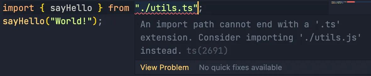 Error message when importing a .ts file
